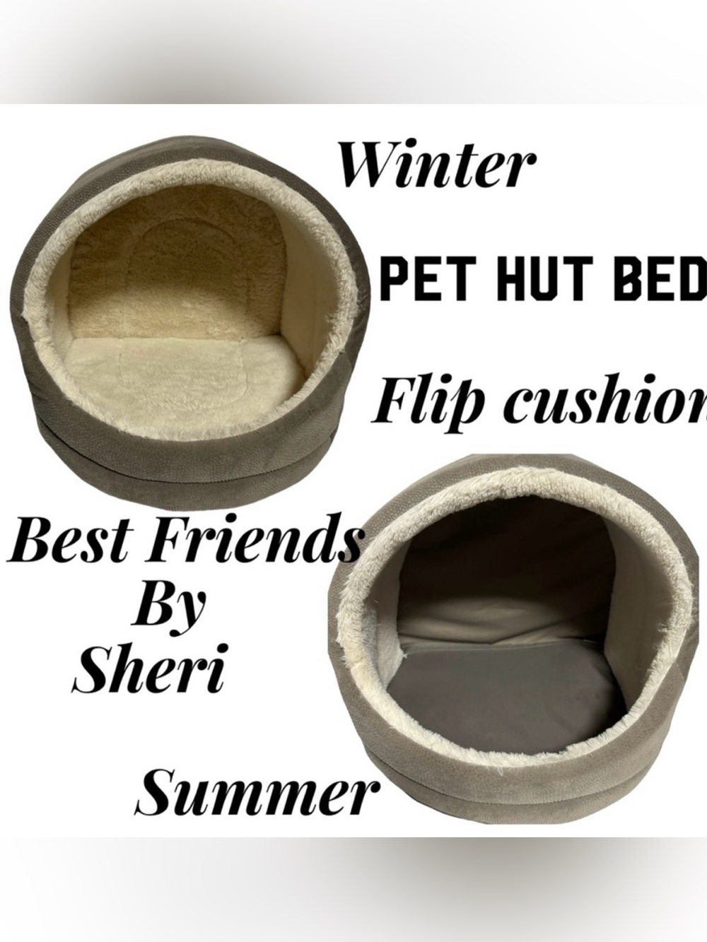 Best friends by Sheri Pet Hut Calming Bed Hooded Cave Sm pet Reversible …